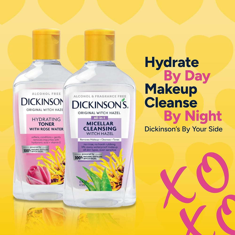 Dickinson's witch hazel refined pores after cleansing routine.