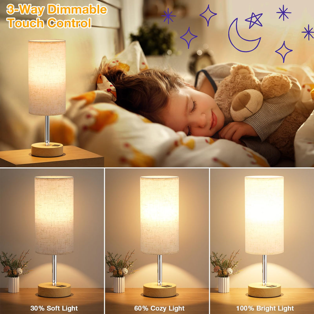 Dicoool bedside lamp USB-C charging station powering two devices