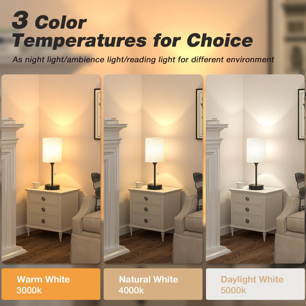 Dicoool pull-chain lamp showing temperature options and accessible USB-C port.