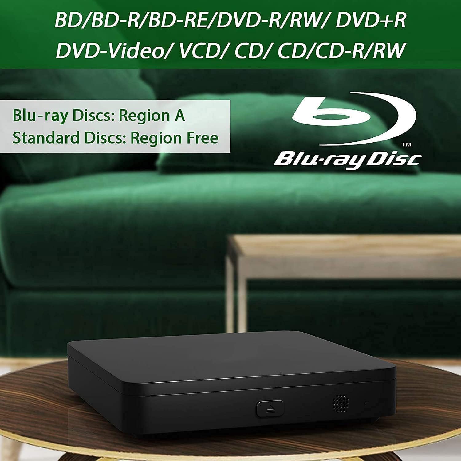 DID A R Didar Blu Ray Player compact design fits narrow shelves.