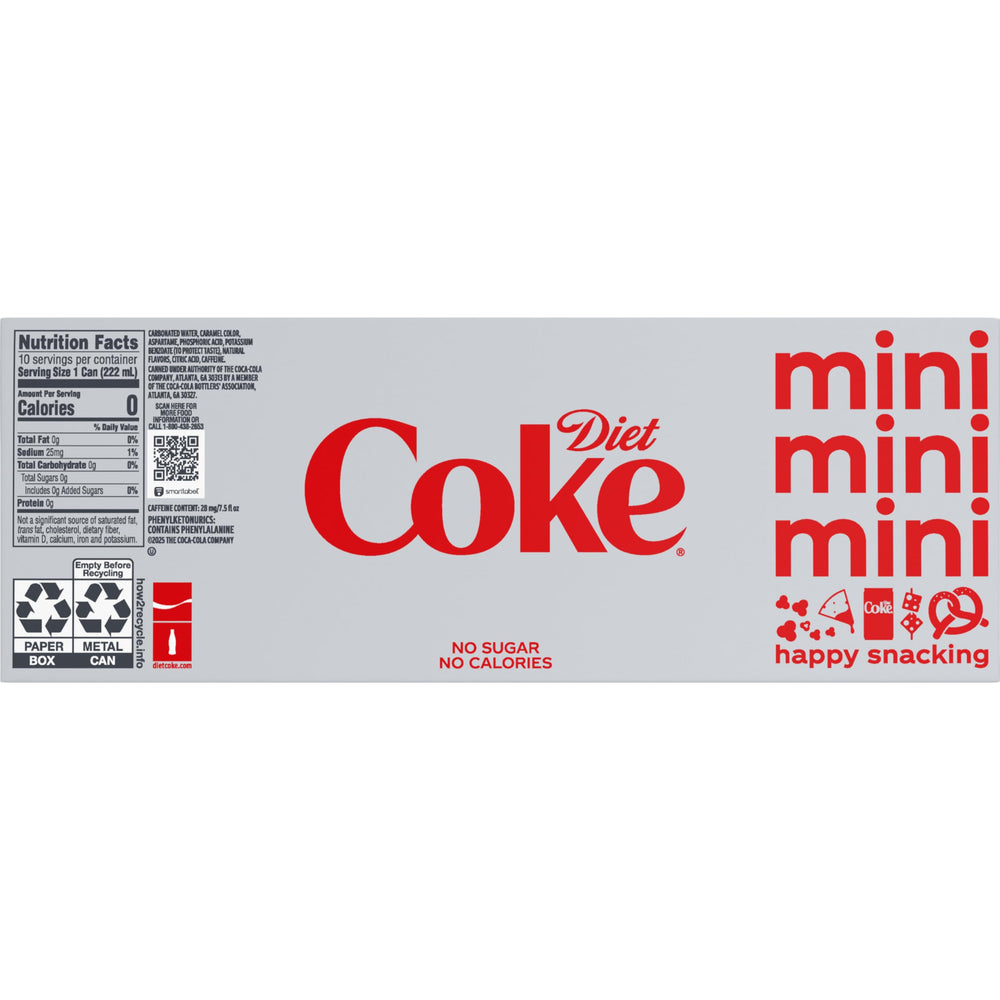 Diet Coke pack on store shelf for convenient stocking.