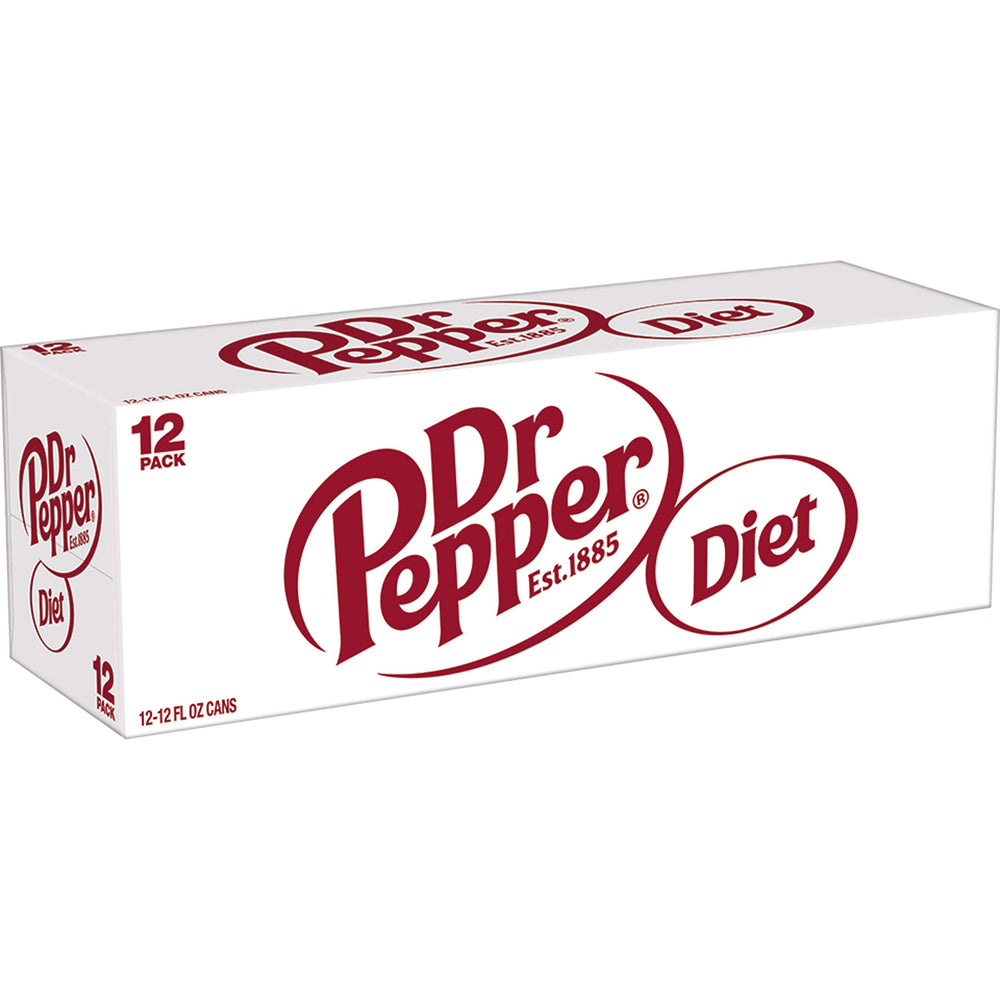 Diet Dr Pepper logo close-up emphasizing brand recognition.