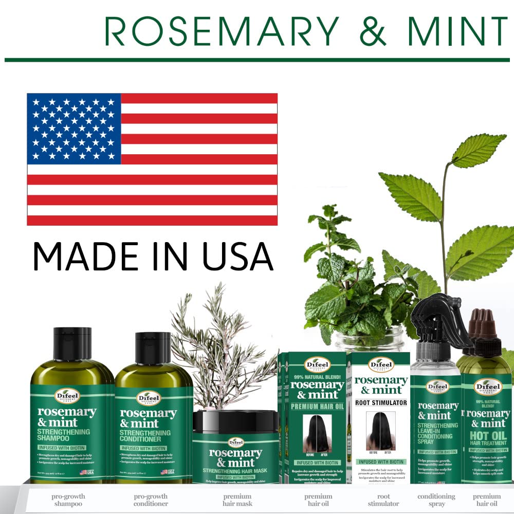 Difeel rosemary-mint oil texture close-up shows non-greasy feel.