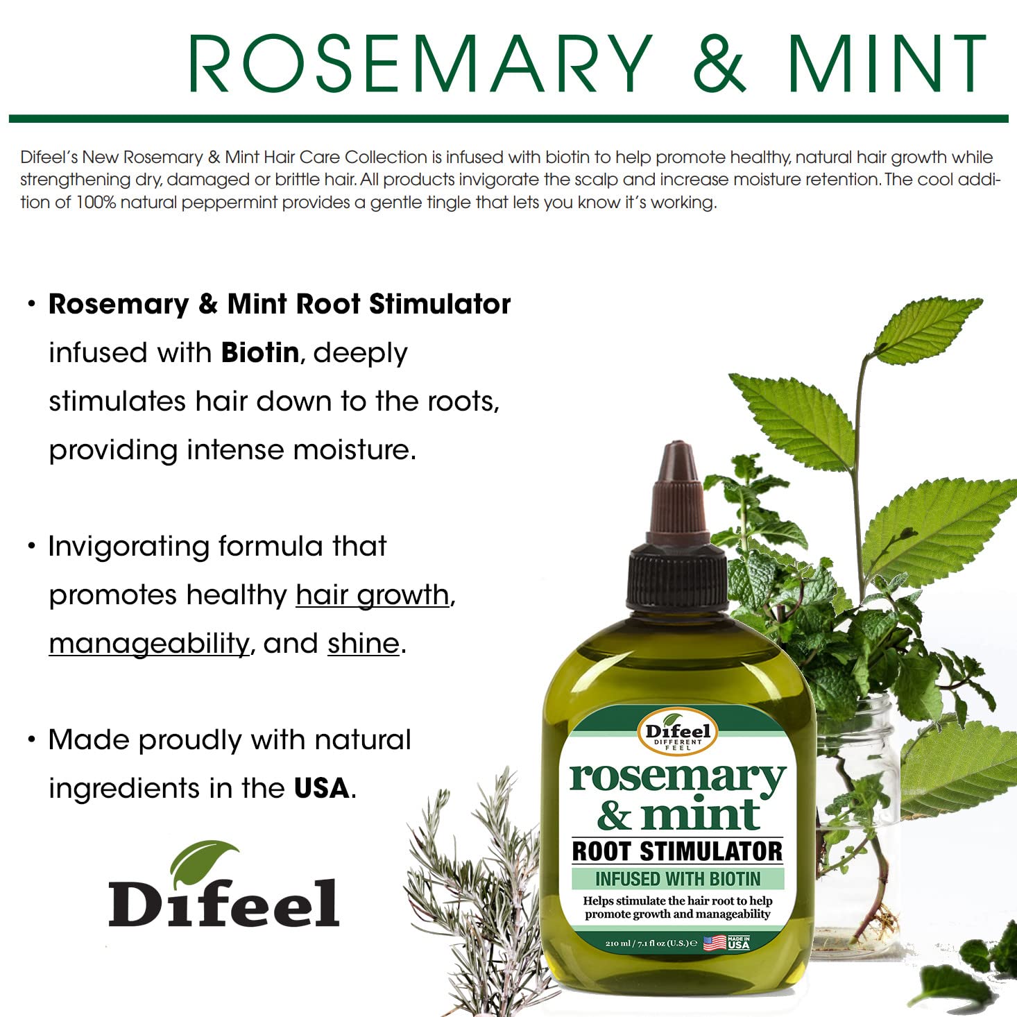 Difeel biotin-infused formula highlights conditioning from roots to ends