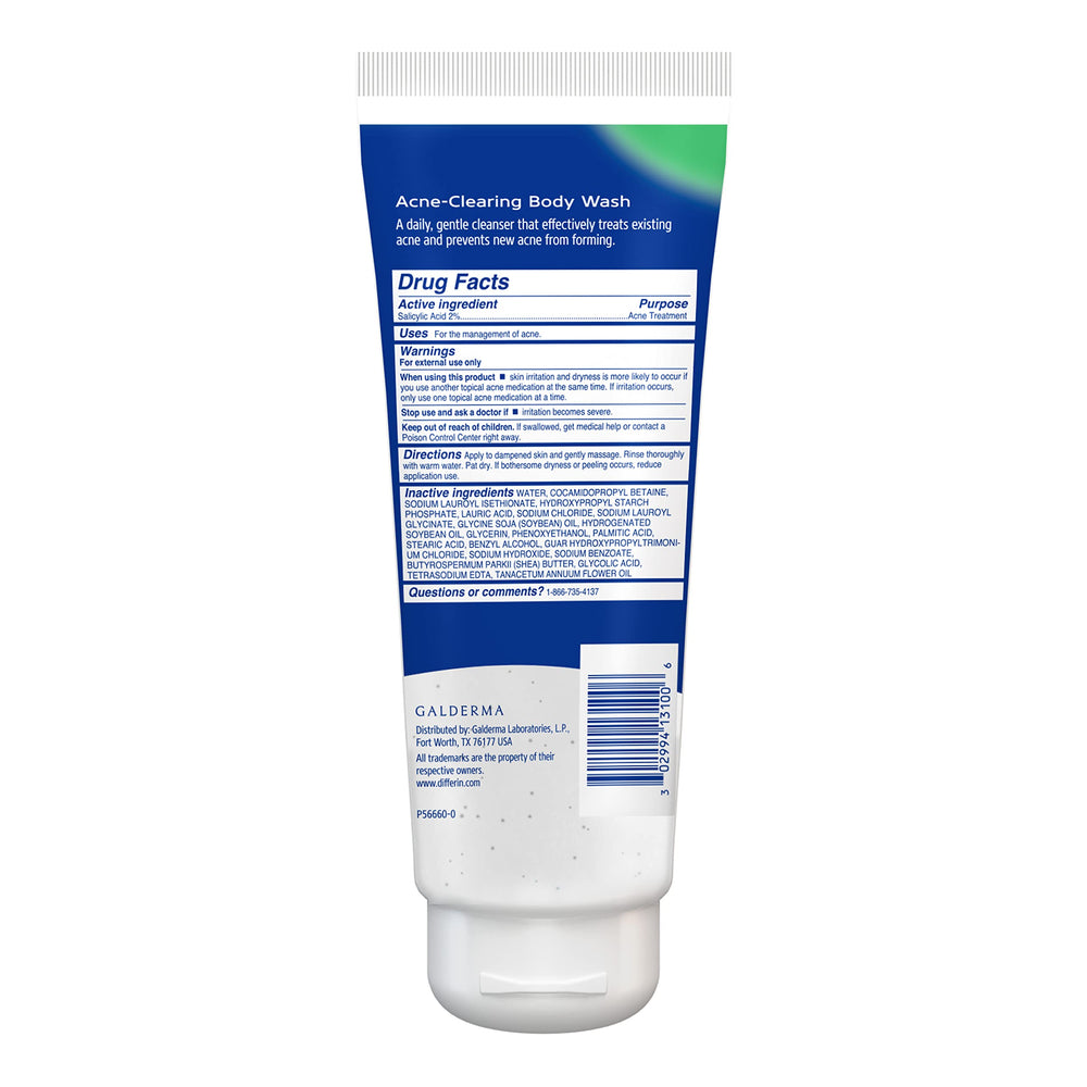 Differin Acne-Clearing Body Wash designed for daily use to support a balanced complexion