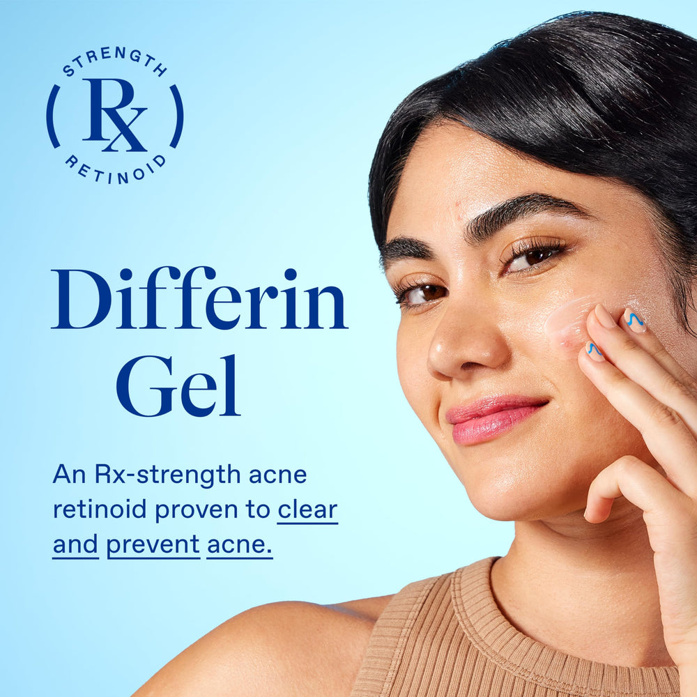 Differin packaging box highlights OTC retinoid formula and oil-free design.