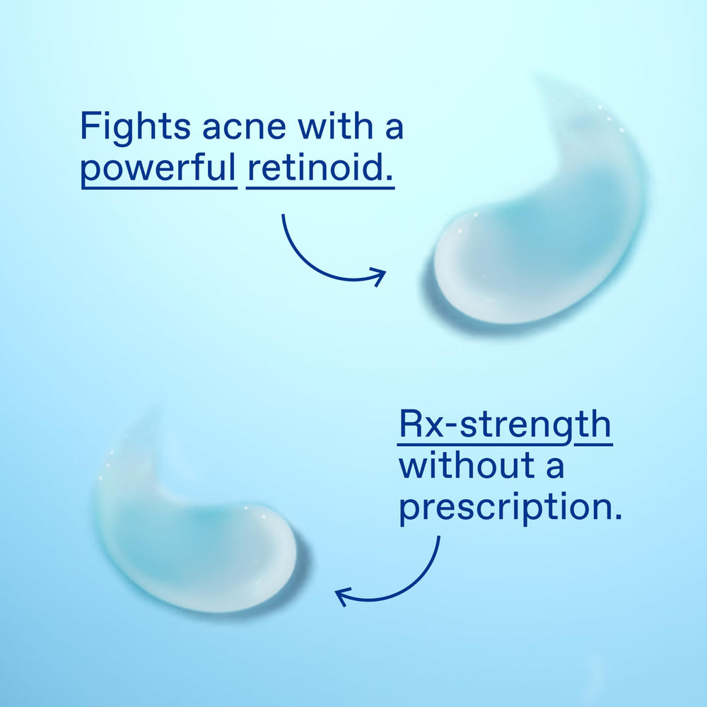 Differin acne gel application swatch demonstrates gentle use on the skin surface.