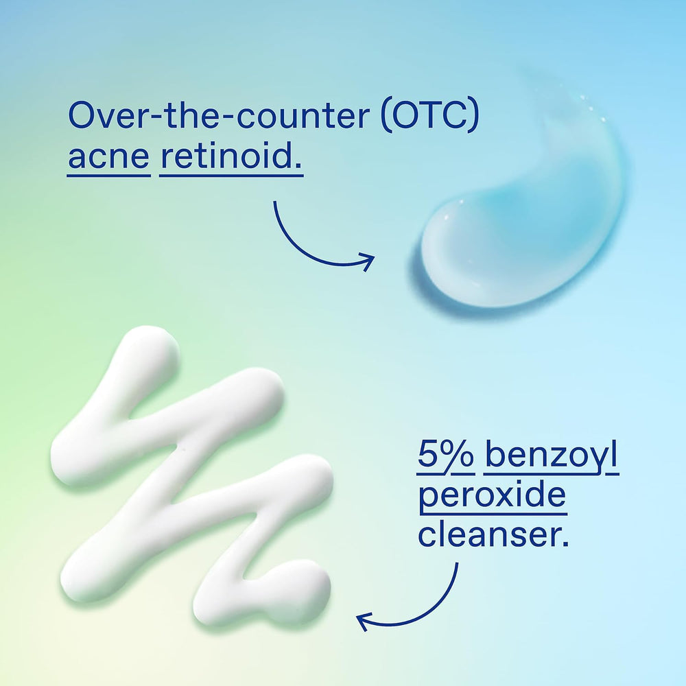 Differin benzoyl peroxide cleanser bottle close-up emphasizing oil control