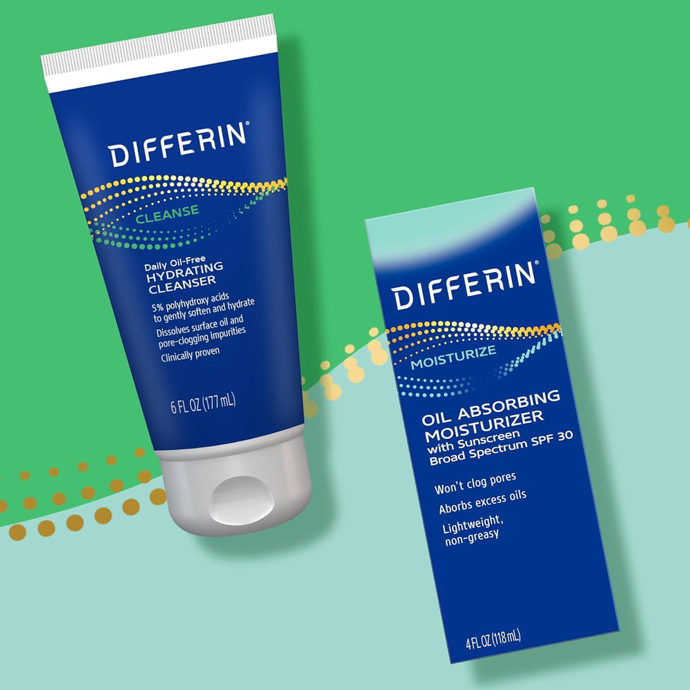 Differin hydrating cleanse texture shows light, non-drying foam for balanced skin