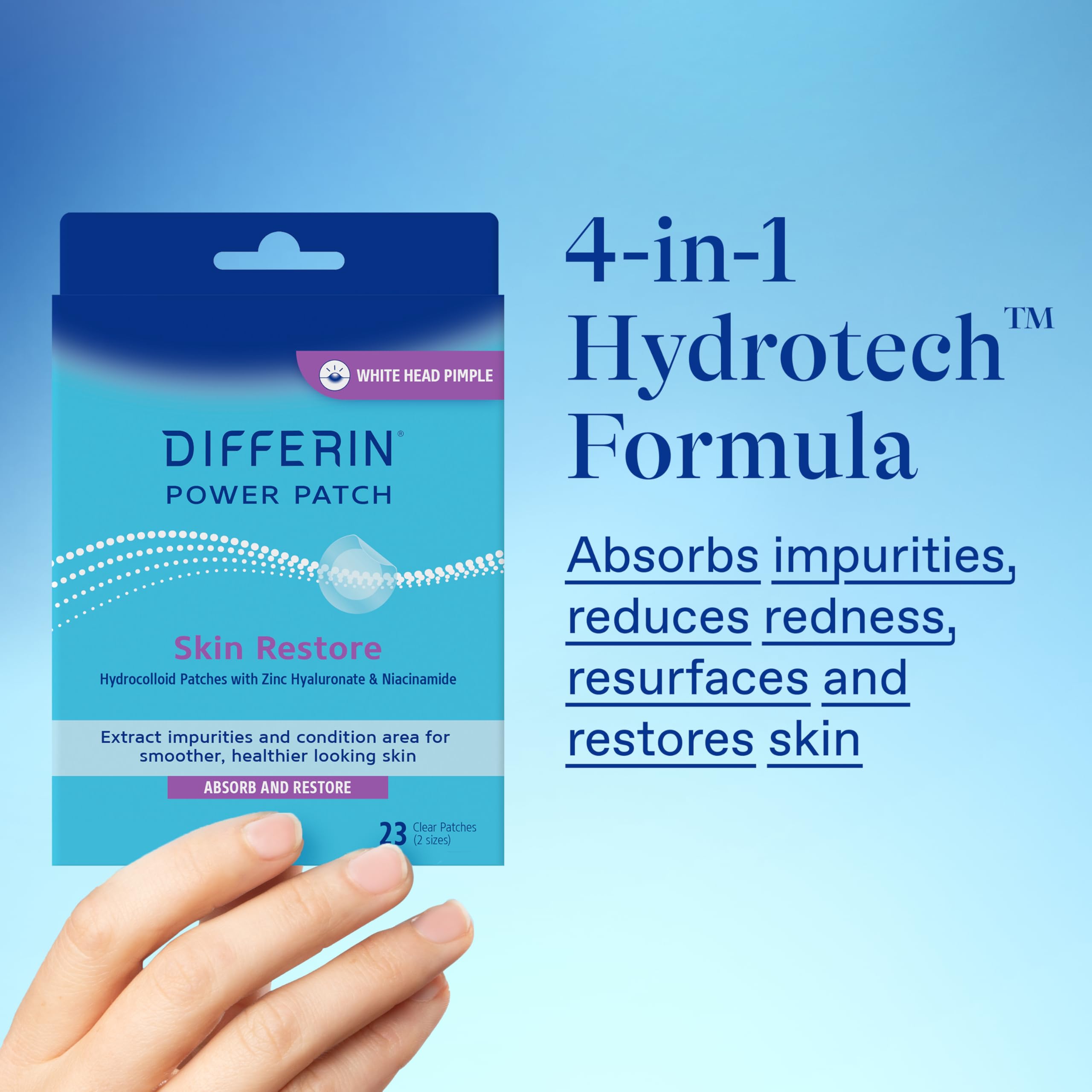 Differin Power Patches come in two sizes for versatile coverage.