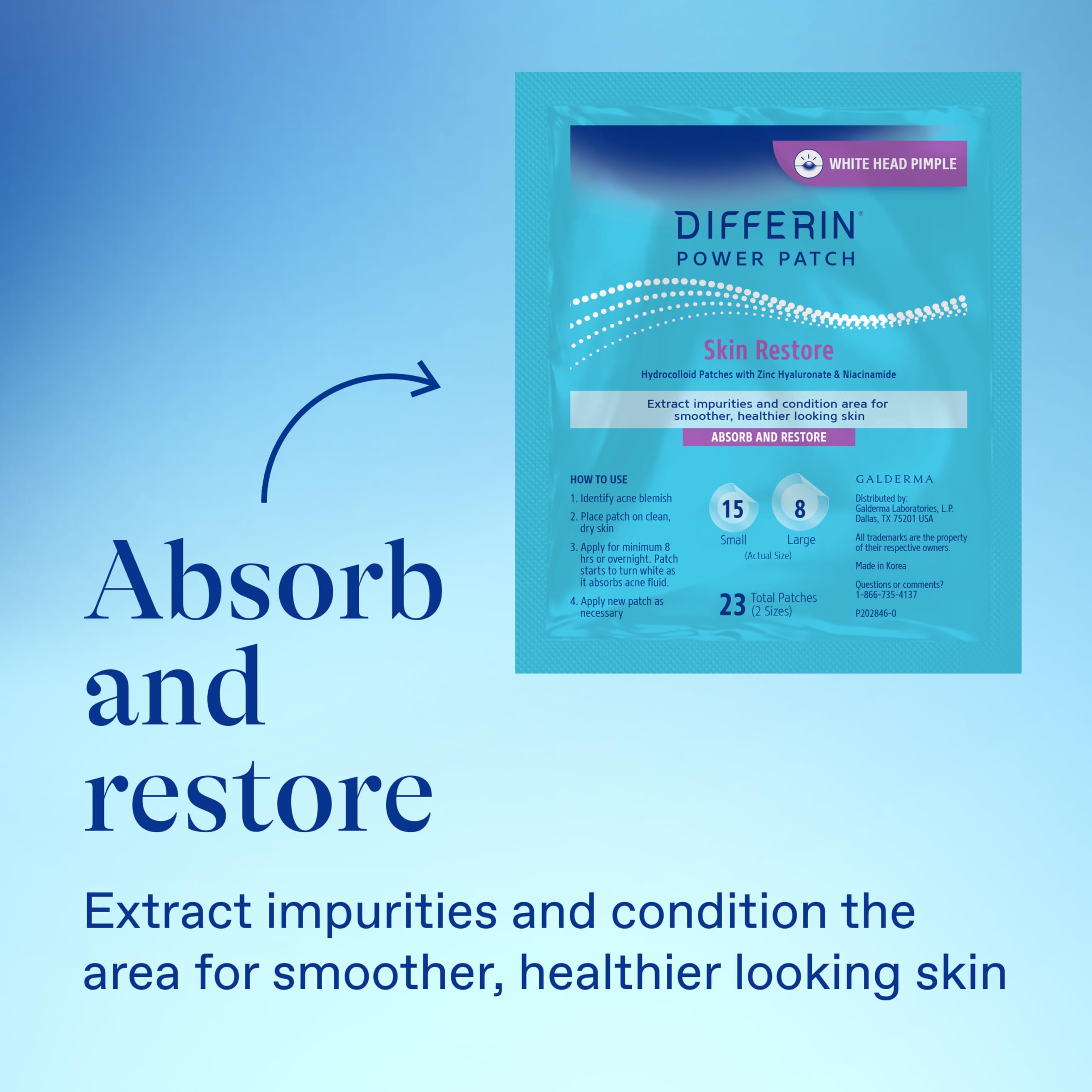 Patch includes salicylic acid for gentle exfoliation at the site.