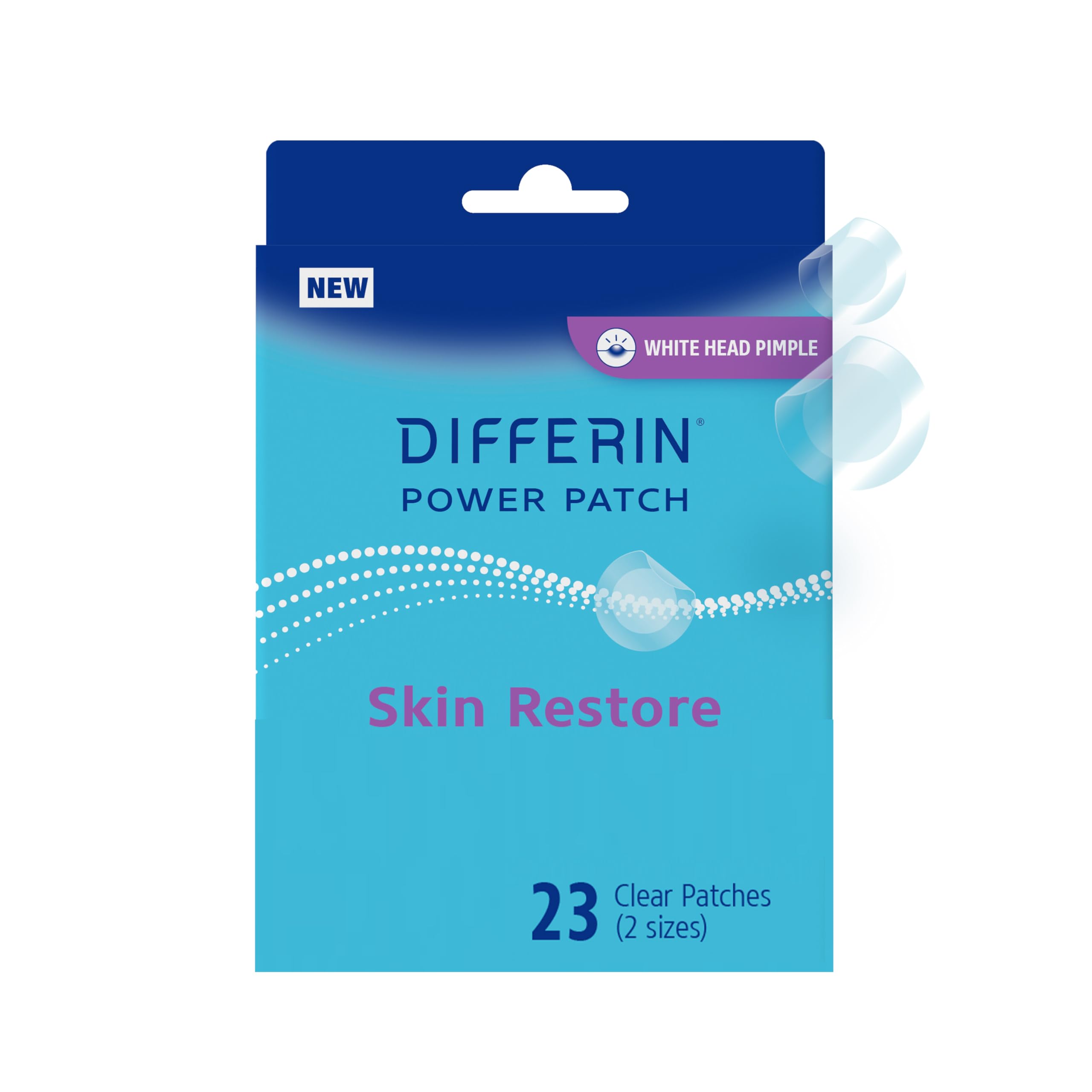 Differin Power Patch applied to a pimple for targeted spot treatment.