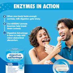 Digestive Advantage capsules close-up shows natural protein shell delivering live bacteria