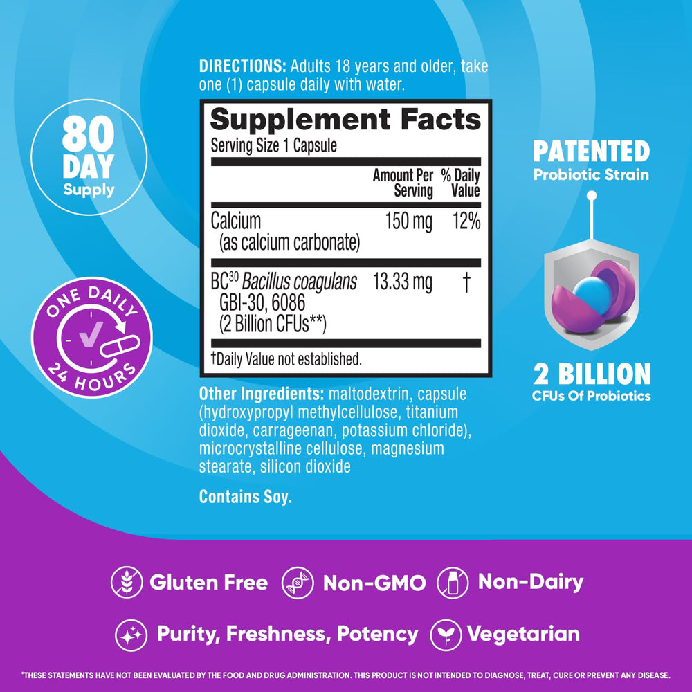 Bottle label emphasizes immune support and gut health benefits