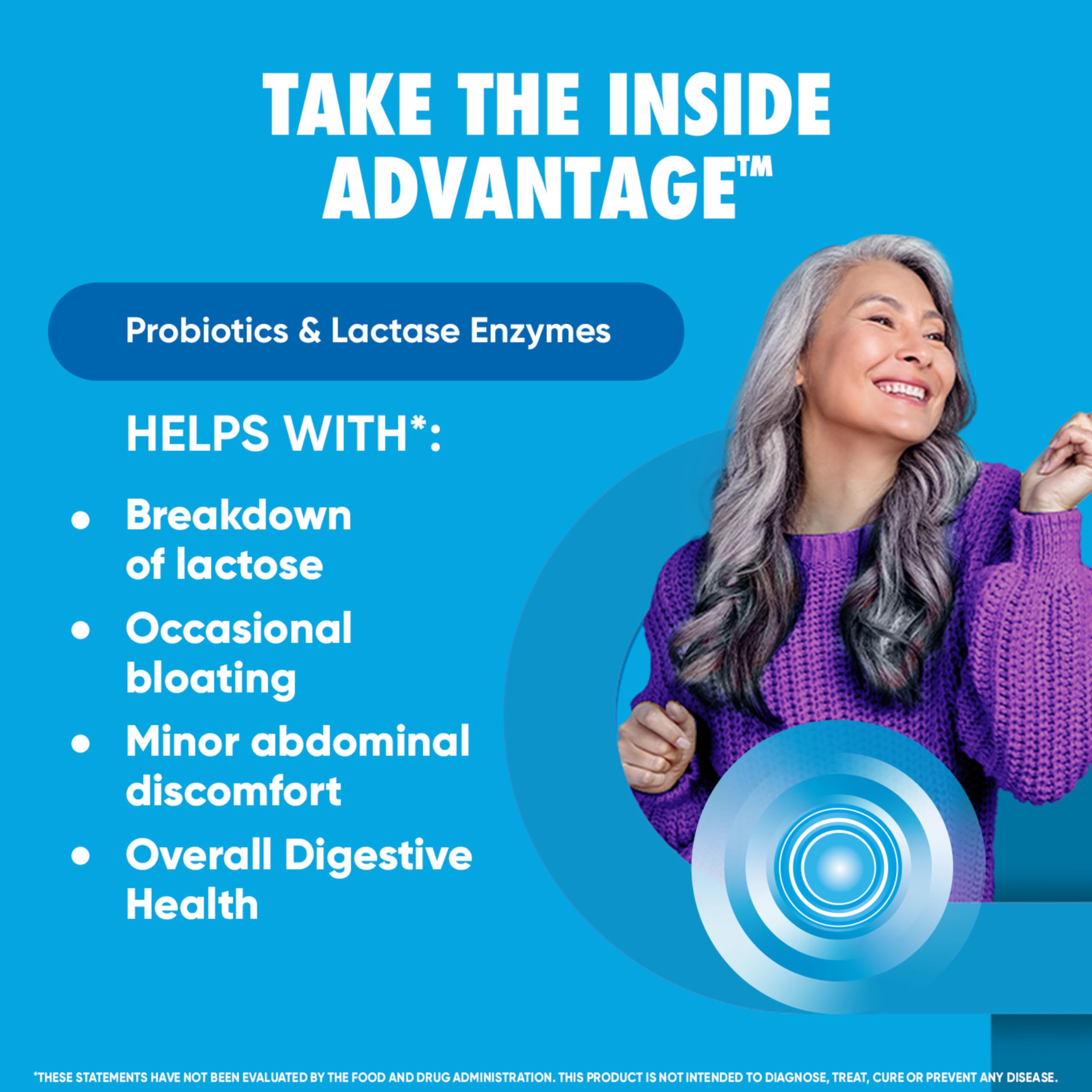 Digestive Advantage Lactose Defense capsules bottle, daily digestive support