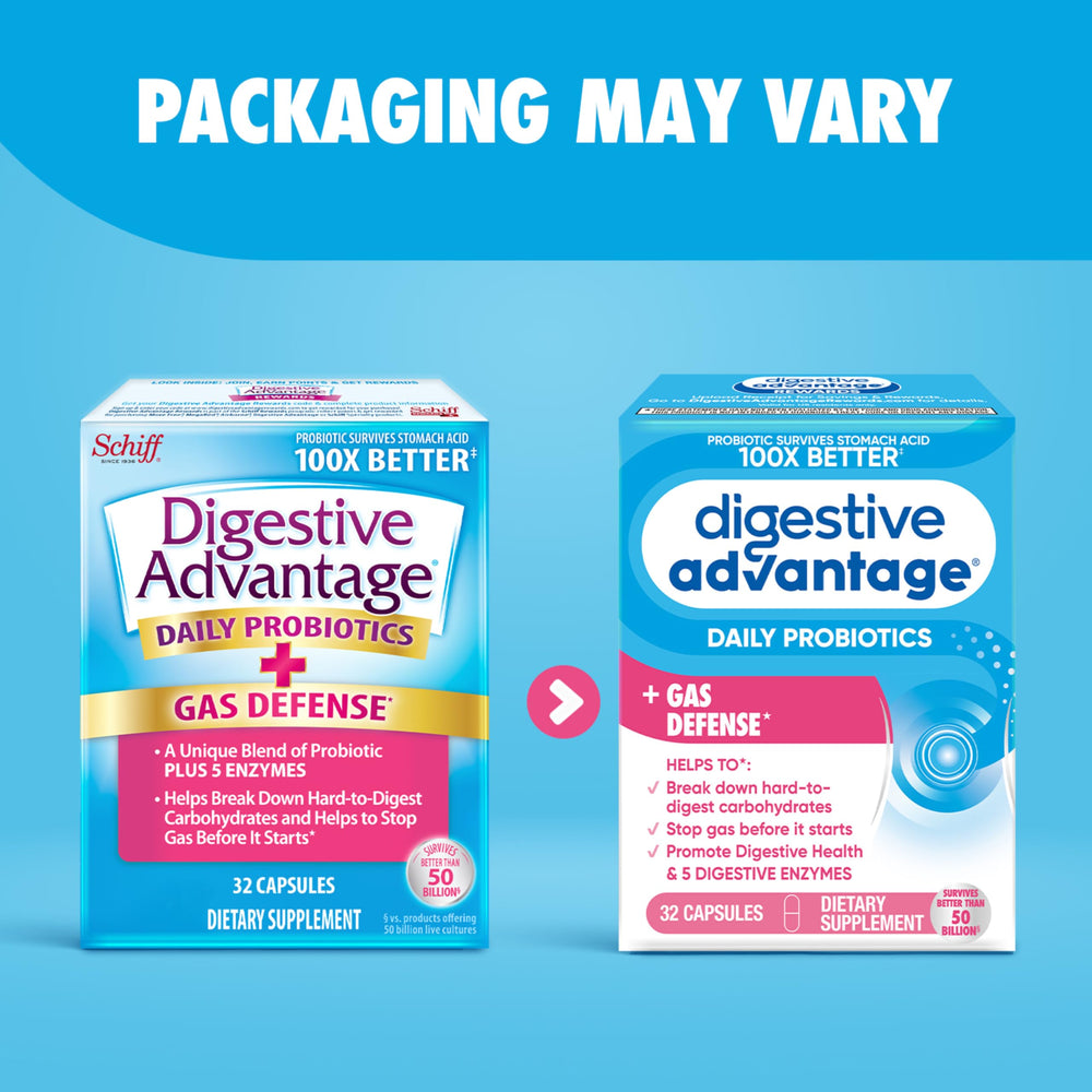 Digestive Advantage non-GMO, non-dairy vegetarian capsule option.