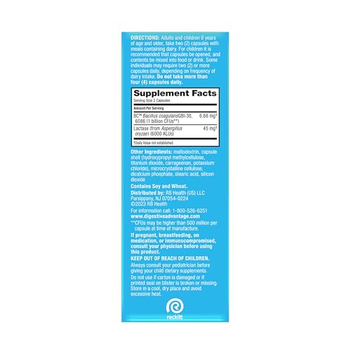 Digestive Advantage non-GMO vegetarian label on box