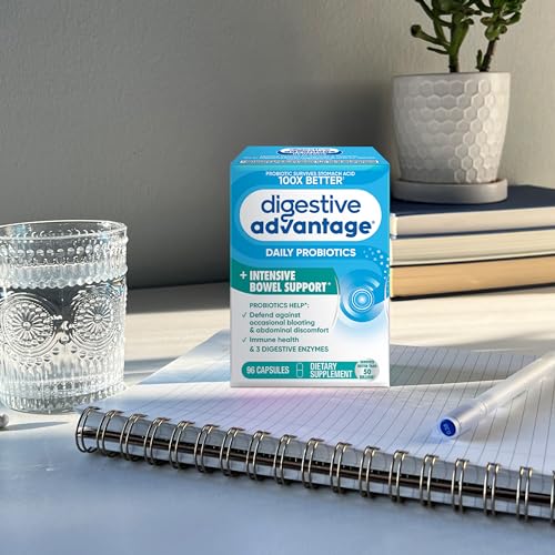 Non-GMO vegetarian Digestive Advantage capsules in clear bottle