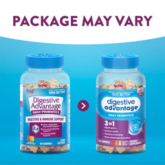 Digestive Advantage Probiotic Gummies closeup of fruit-flavored gummies for easy daily intake