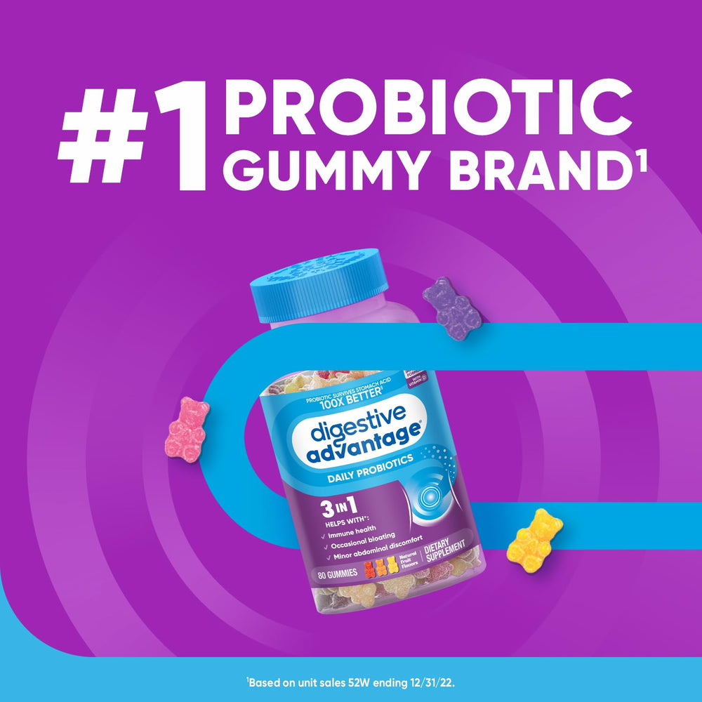 Digestive Advantage Probiotic Gummies two-pack packaging shows value for daily use