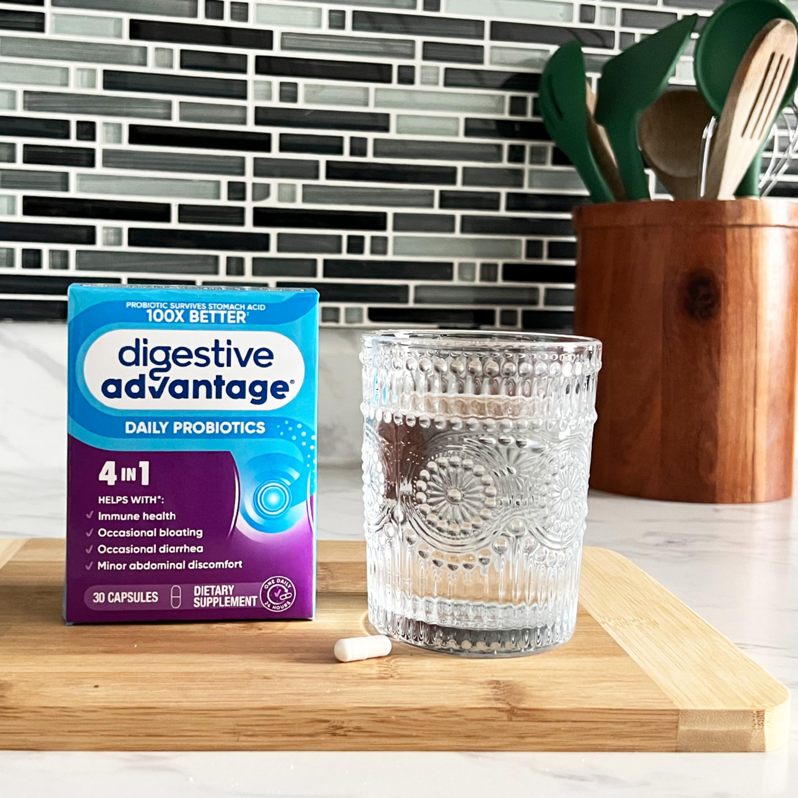 Digestive Advantage vegetarian capsule highlights plant-based probiotic intake