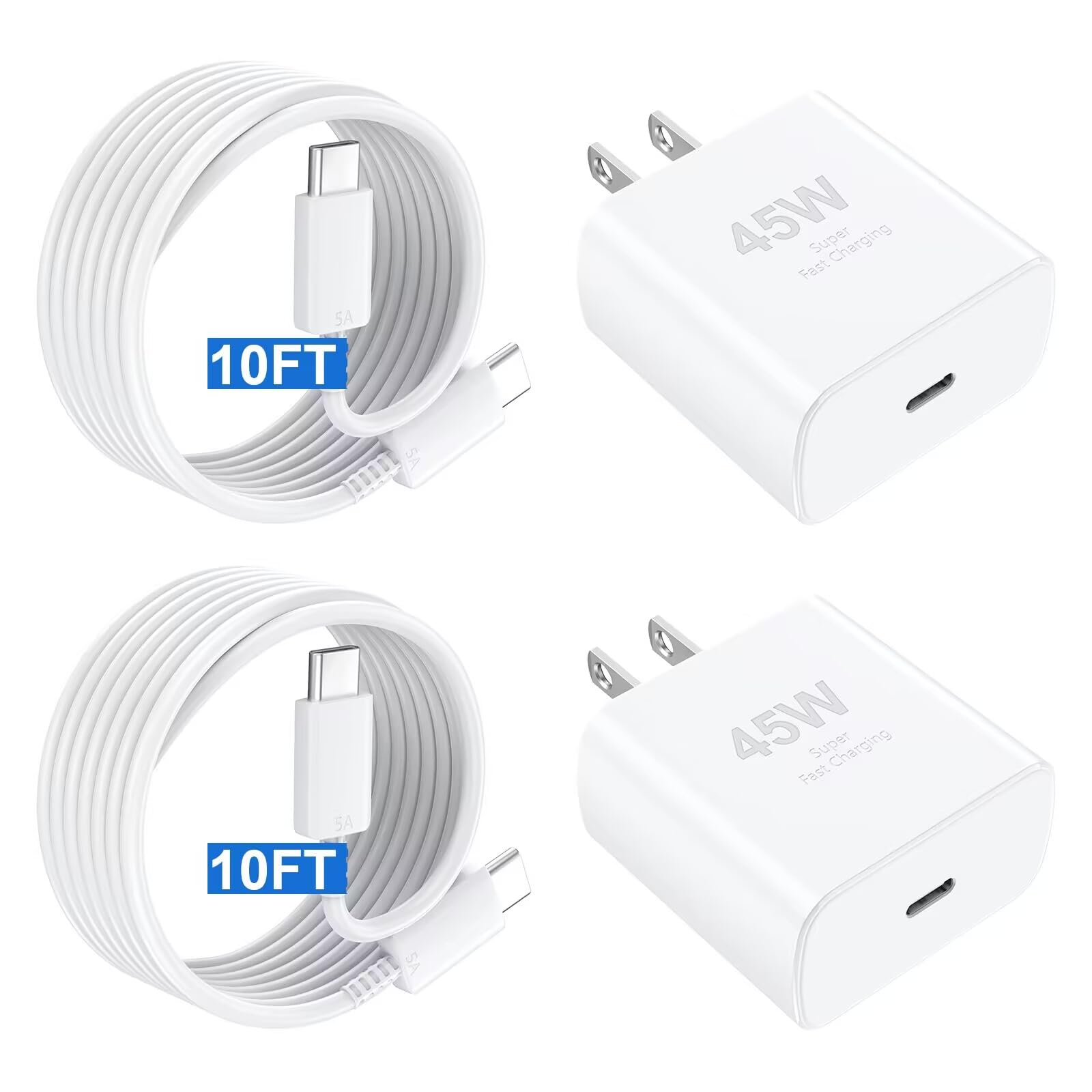 DiHines 45W fast charger block, front view, powering devices quickly and safely