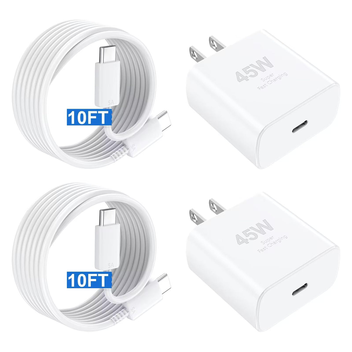 DiHines 45W fast charger block, front view, powering devices quickly and safely