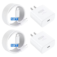 DiHines 45W fast charger block, front view, powering devices quickly and safely