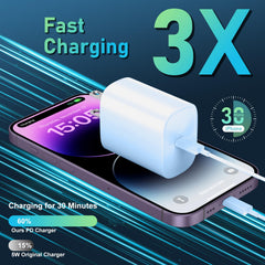 DiHines blue 10ft Lightning cable delivering flexible reach.