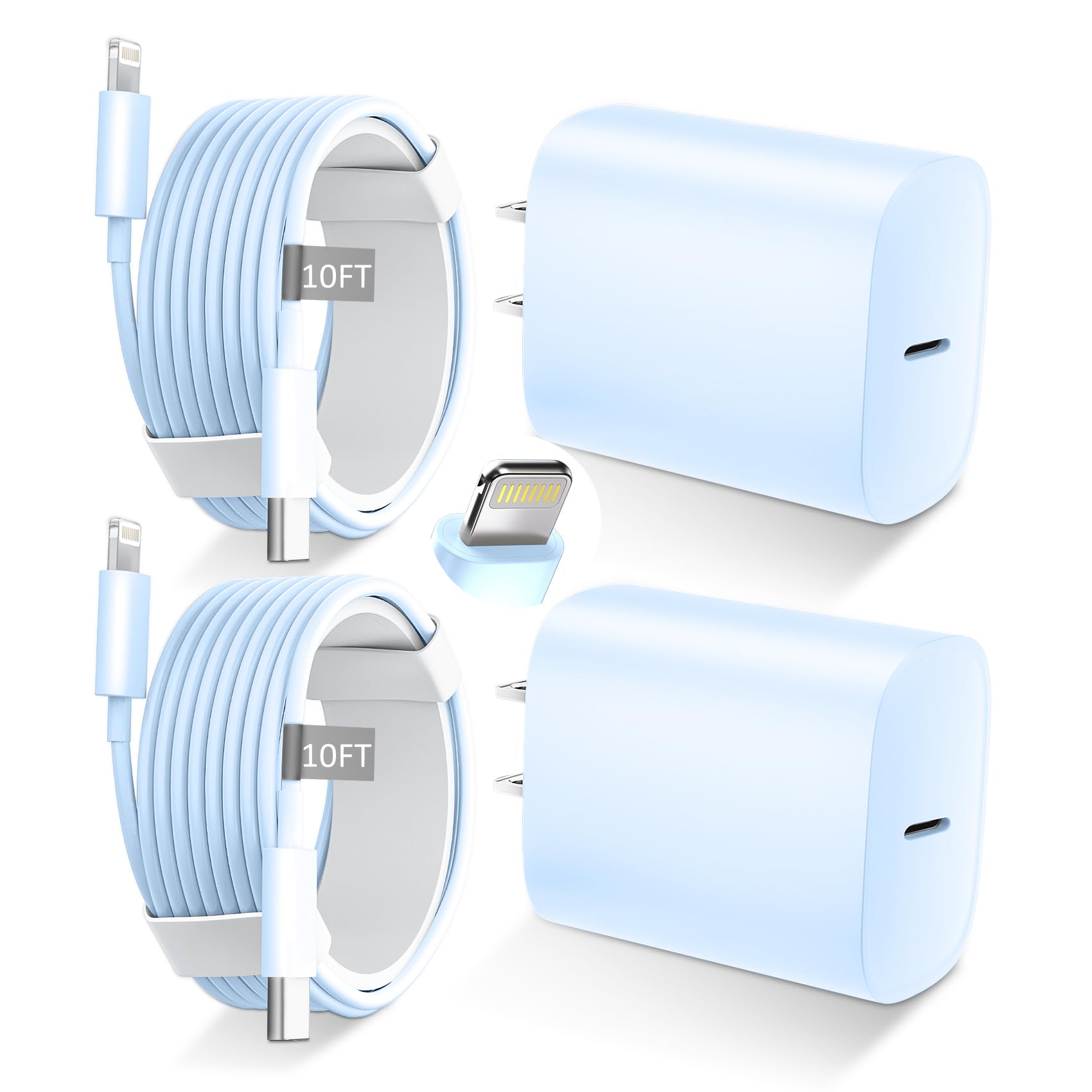 DiHines blue 20W USB-C charger block for fast charging.