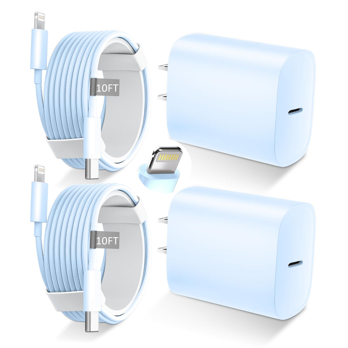 DiHines blue 20W USB-C charger block for fast charging.