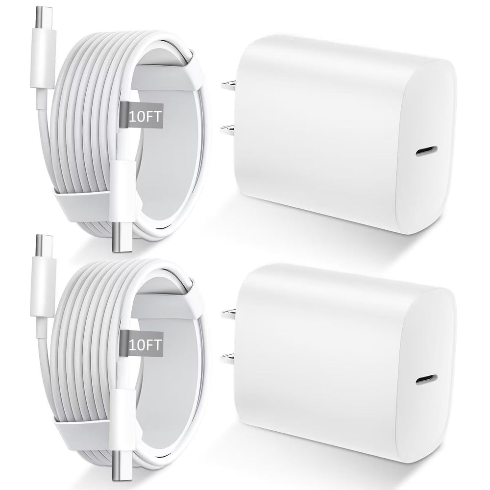 DiHines 20W USB-C charger block with wall plug for quick iPhone charging.