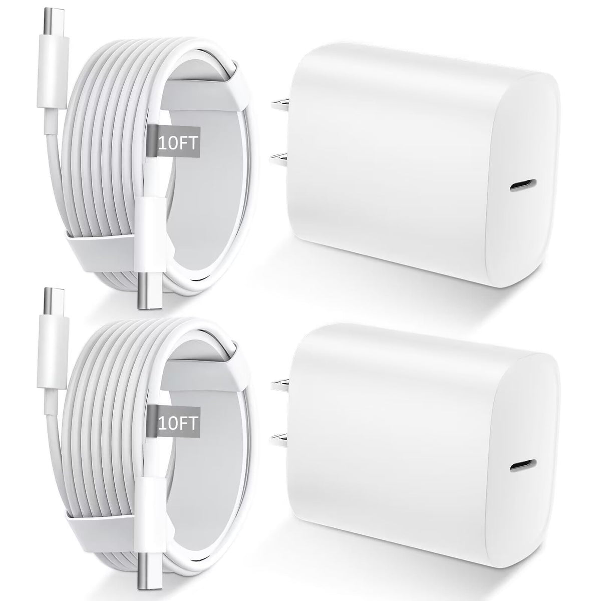 DiHines 20W USB-C charger block with wall plug for quick iPhone charging.