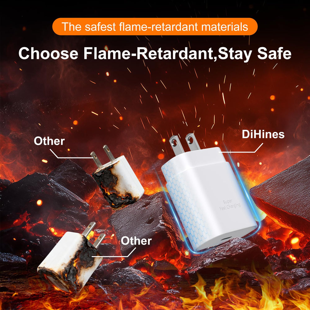 DiHines packaging shows two chargers and two cables included