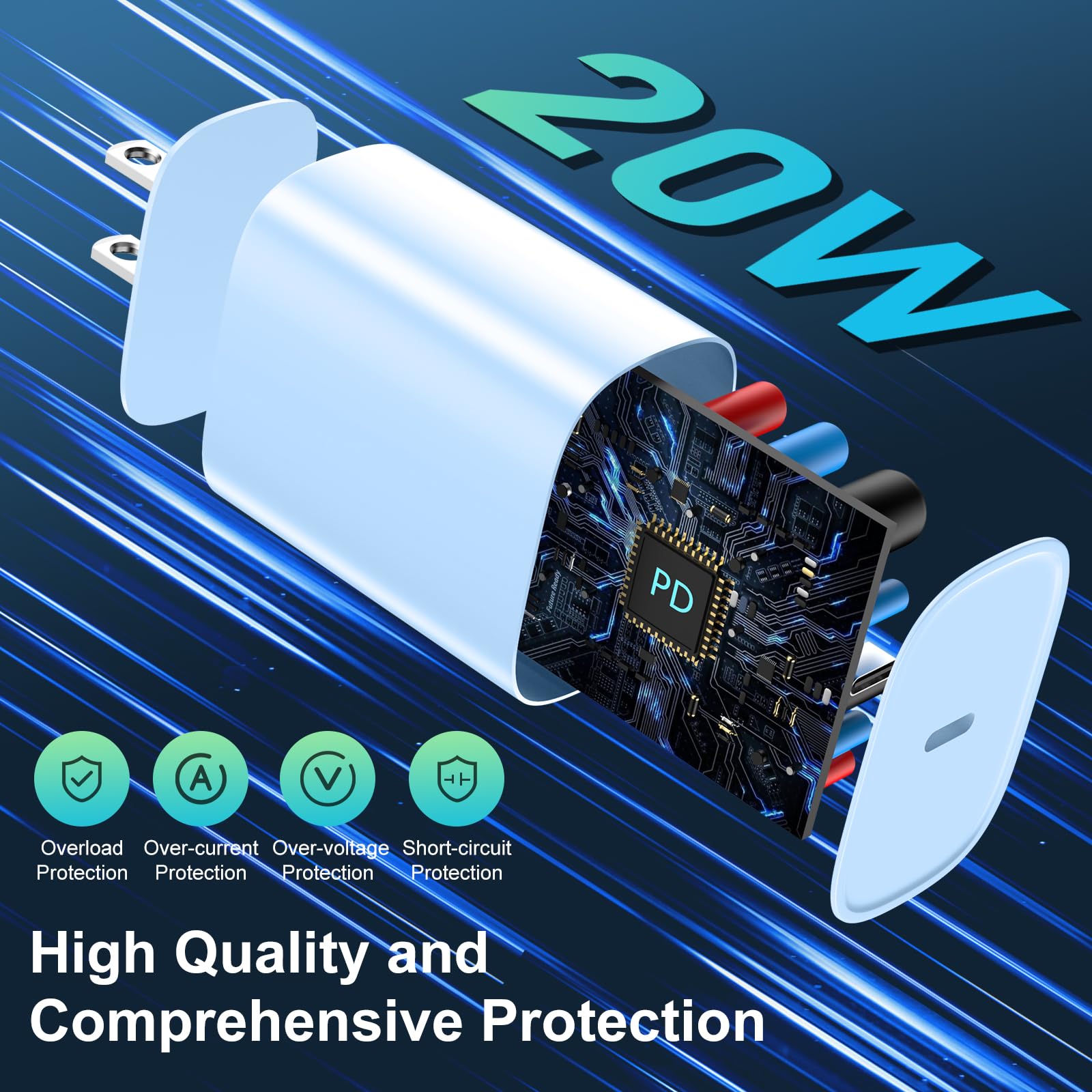 DiHines PD3.0 fast charging capability speeds up devices.