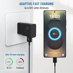 DiHines USB-C cable 6.6ft offers flexible reach for convenient charging.