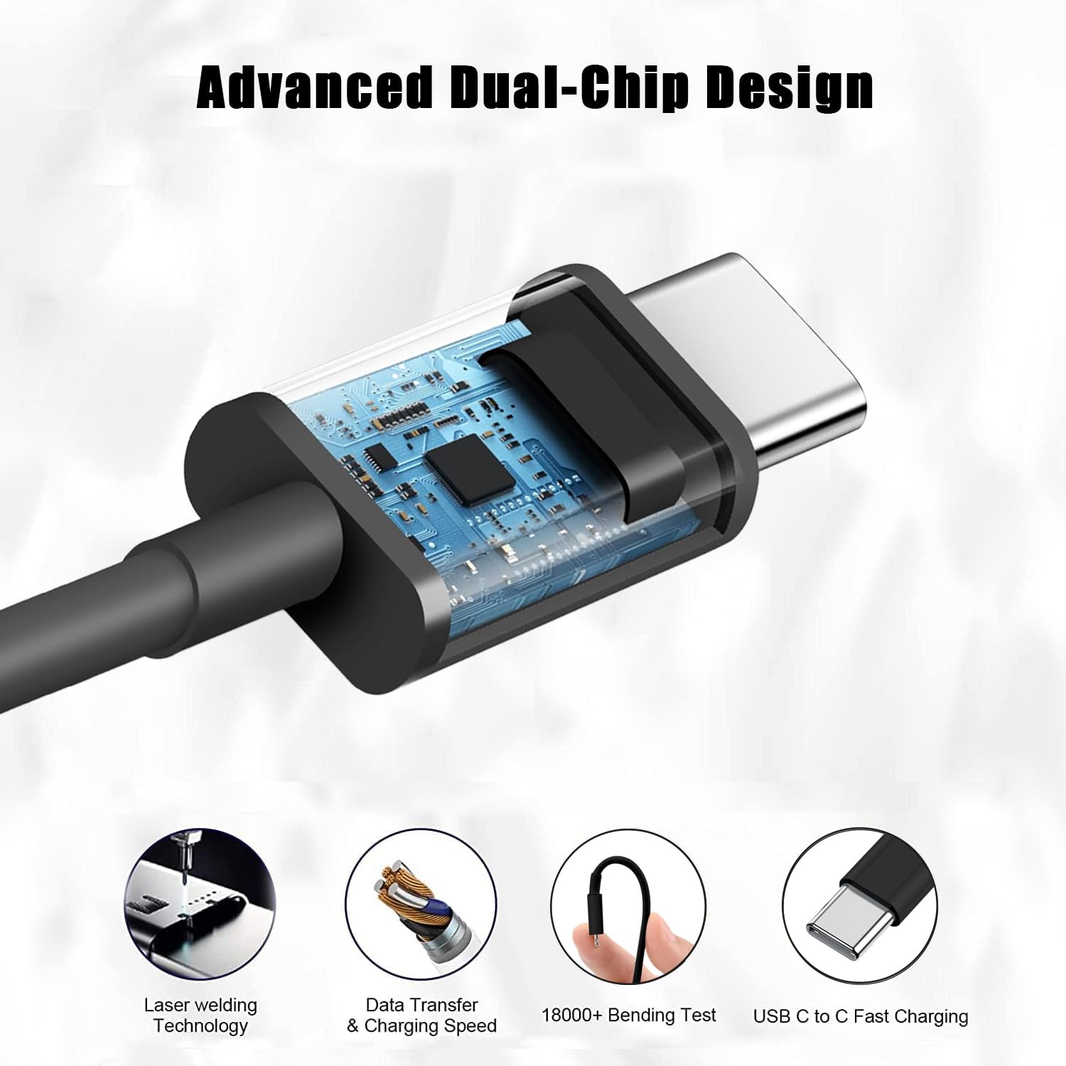 DIIMO 5ft USB-C cable included with 20W charger for flexible charging