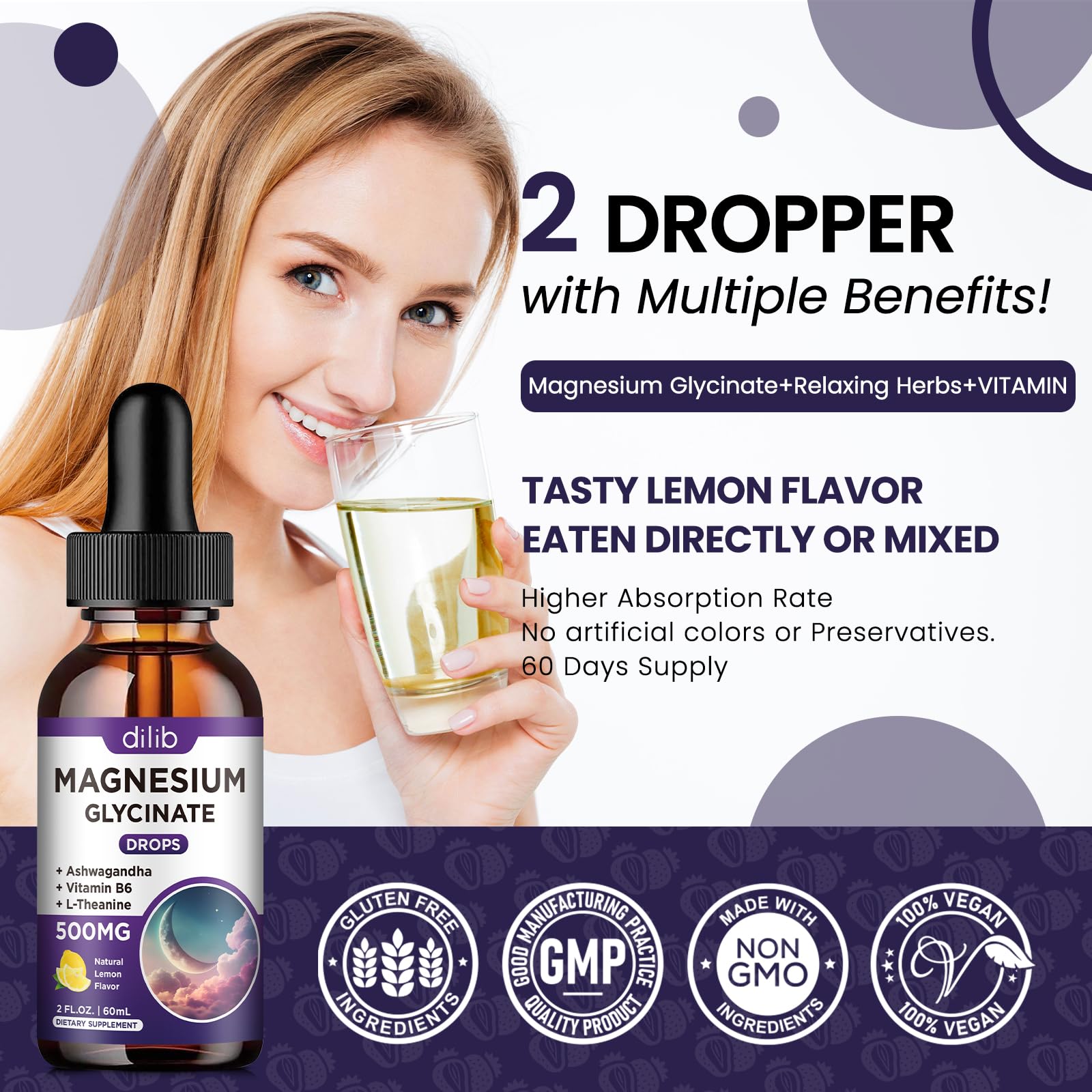dilib dropper showing 2ml serving for precise dosing and relaxation support.