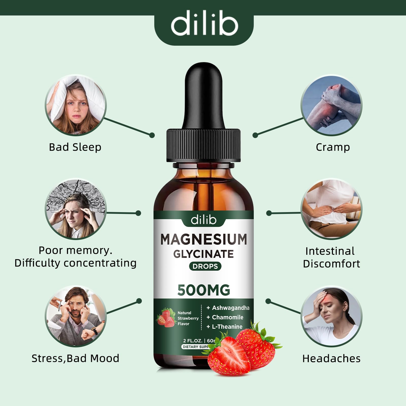 Dilib magnesium drops cater to women's support needs during cycles.