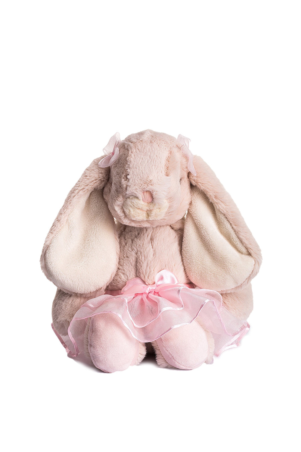 DILLY DUDU bunny wearing a satin bow for charming playtime fun.