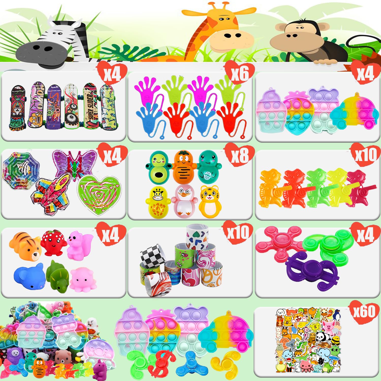 Dilycery animal stickers for crafts and reward systems.