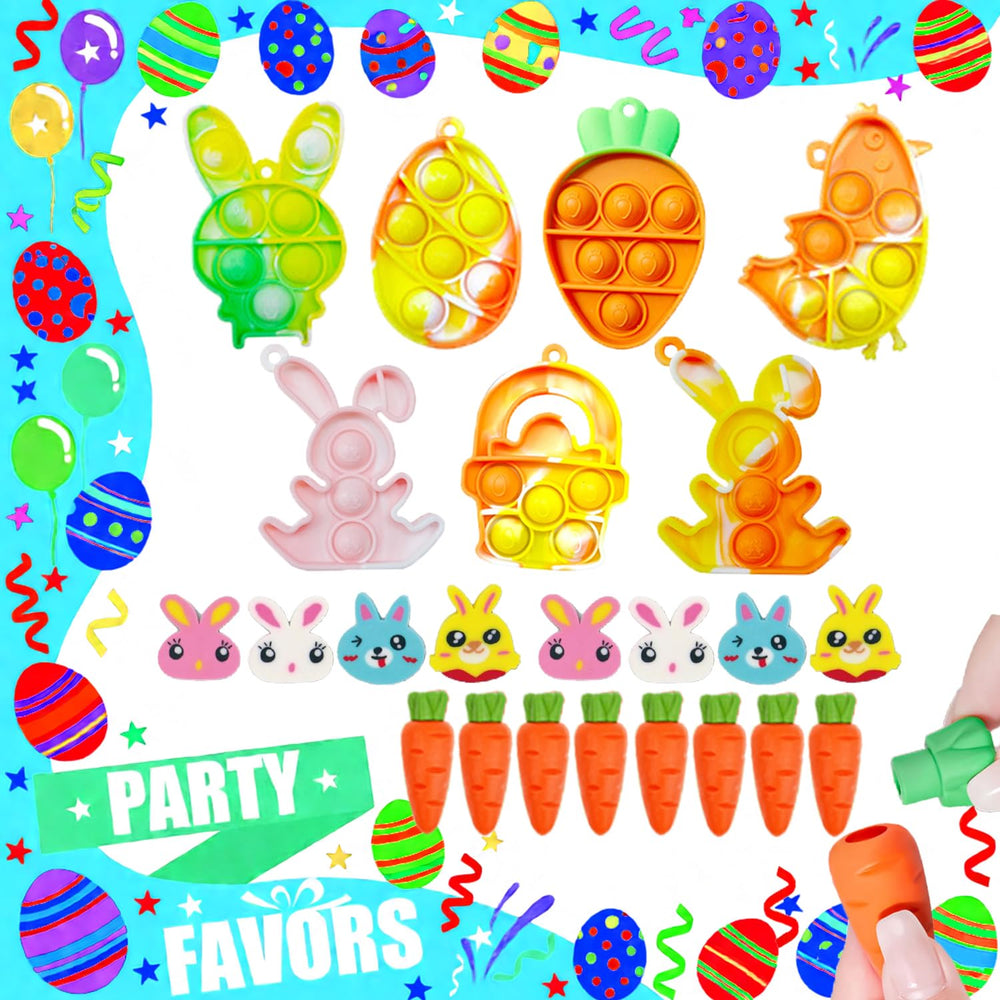 Dilycery Easter egg fillers featuring stickers and stamps for creative play