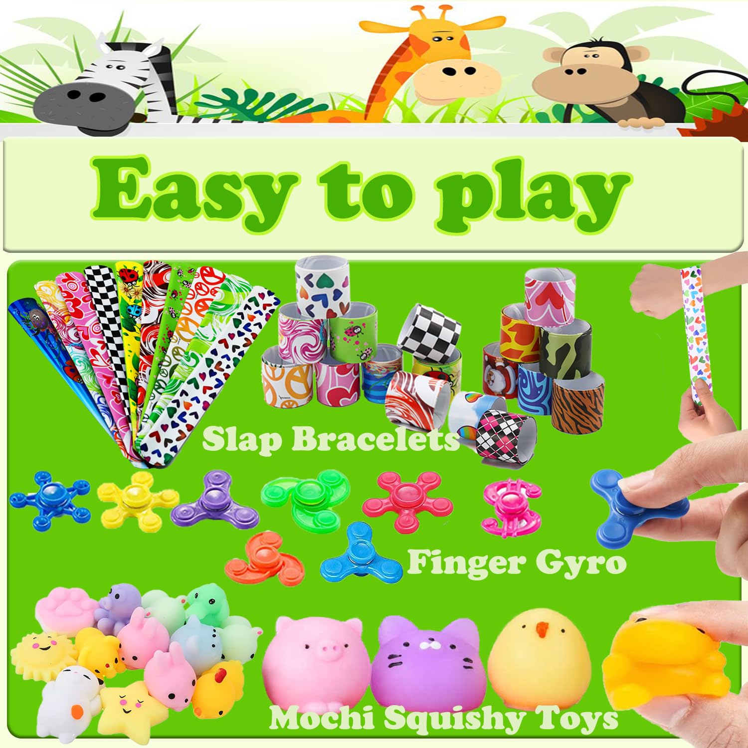 Dilycery tumbler toys providing tactile play and guest delight.