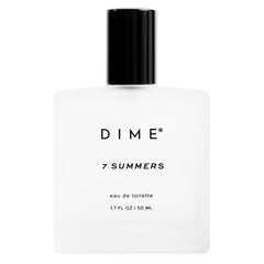 DIME 7 Summers bottle front view, a clean floral fragrance for everyday elegance.