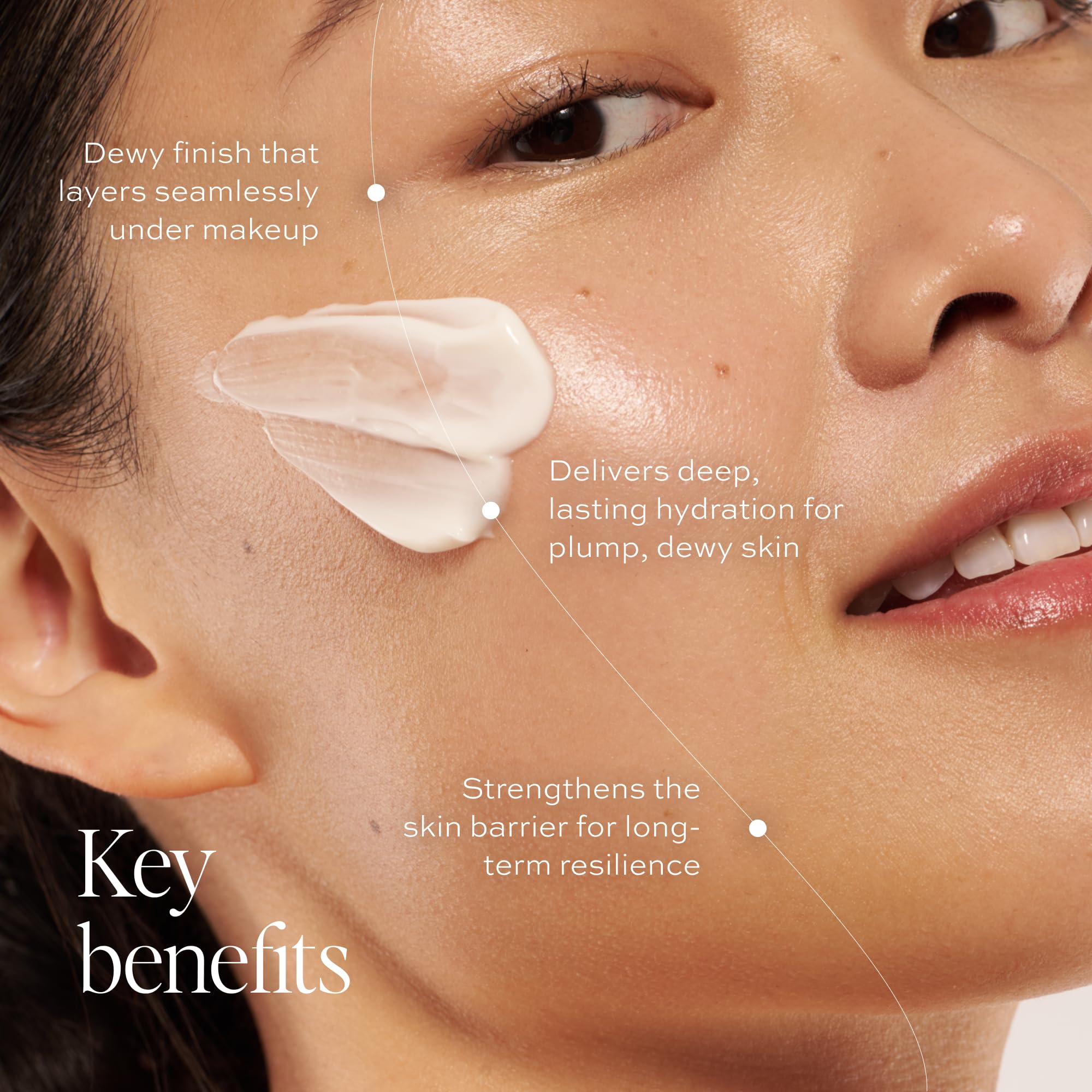 DIME Beauty Dewy Day Cream jar displaying creamy texture for smooth skin.