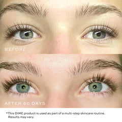 DIME Beauty Eyelash Boost Serum packaging emphasizes clean beauty with sustainable packaging.