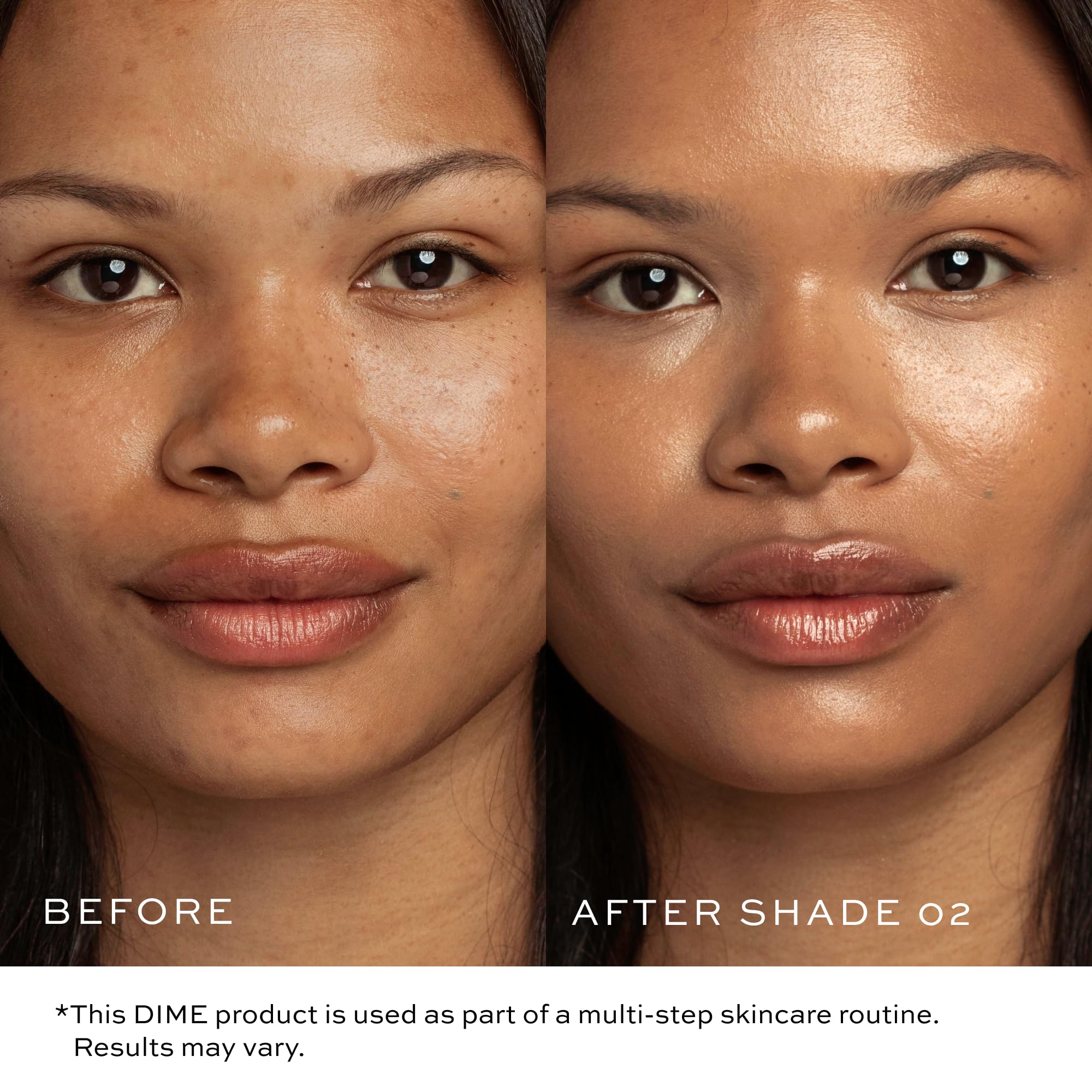 Product shown under makeup for seamless, versatile layering.