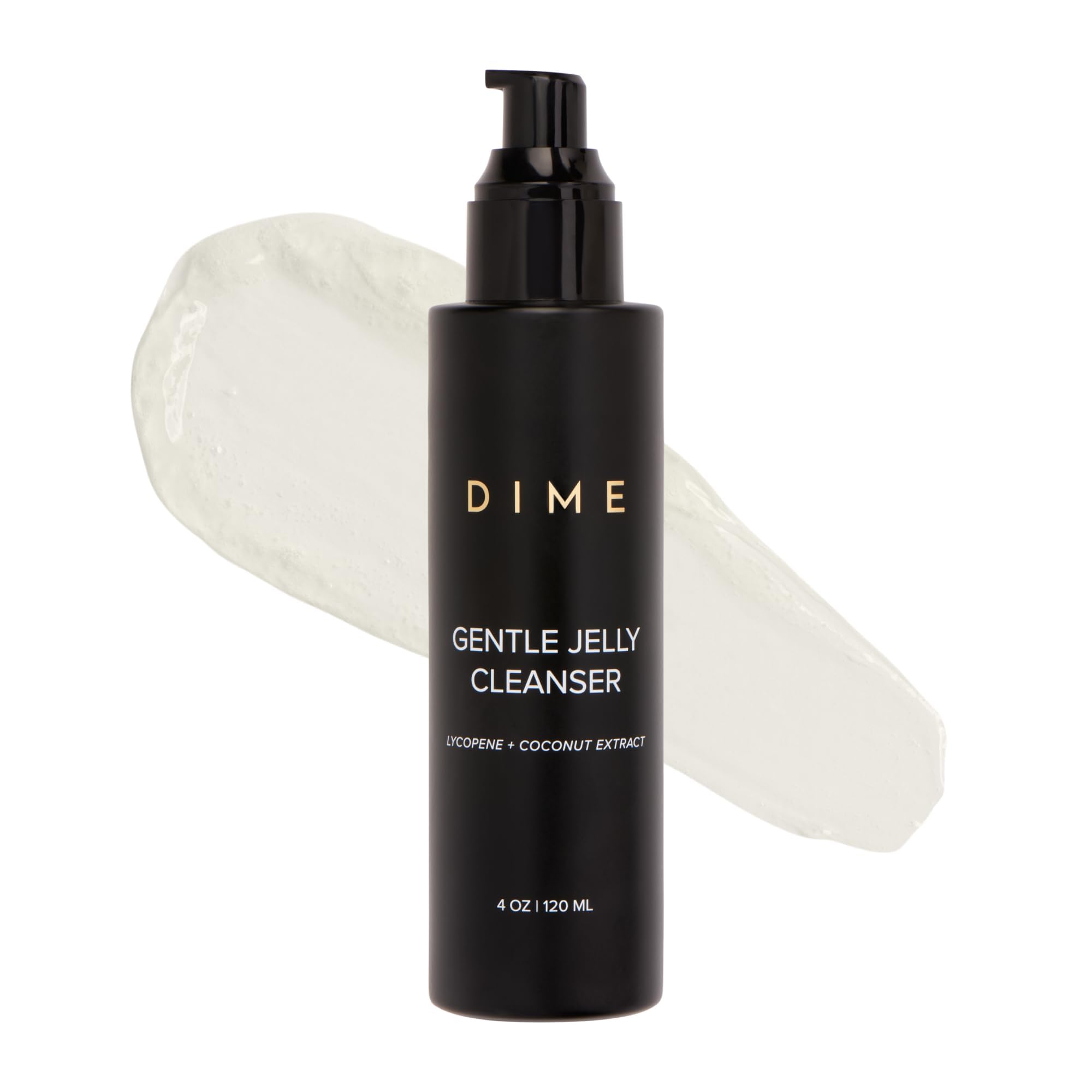 DIME Gentle Jelly Cleanser texture on finger showing hydrating gel