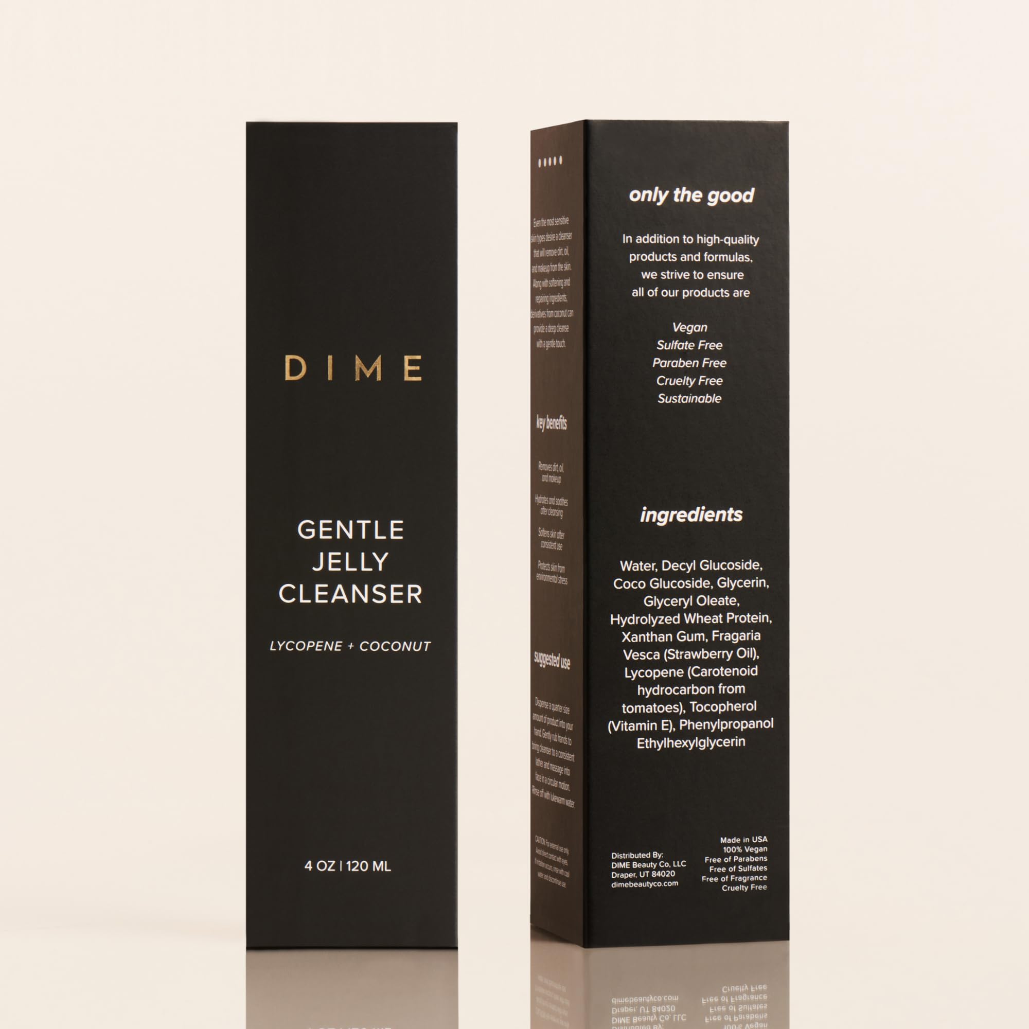 DIME vegan cruelty-free packaging emphasizes clean beauty values