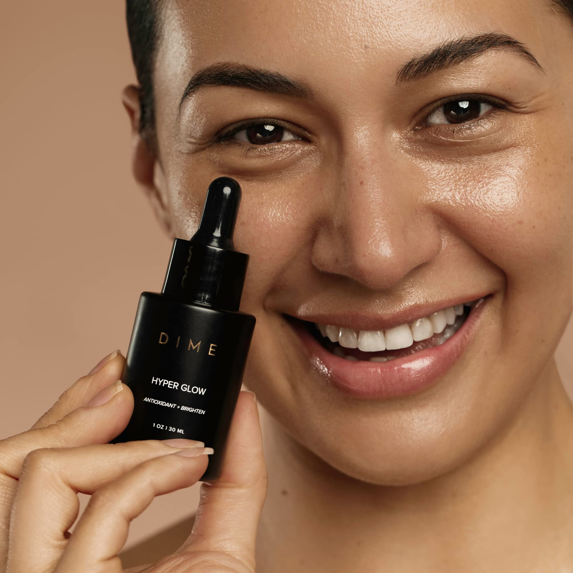 DIME Hyper Glow Serum daytime use scenario with sunscreen layering
